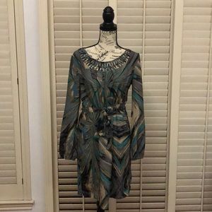 Basketweave Front Tie Dress with Pockets